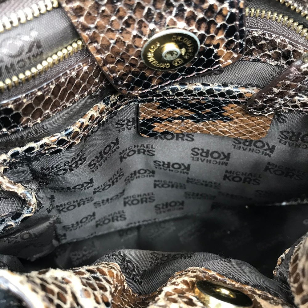 Michael Kors Brown Python Leather Shoulder Bag - image 7